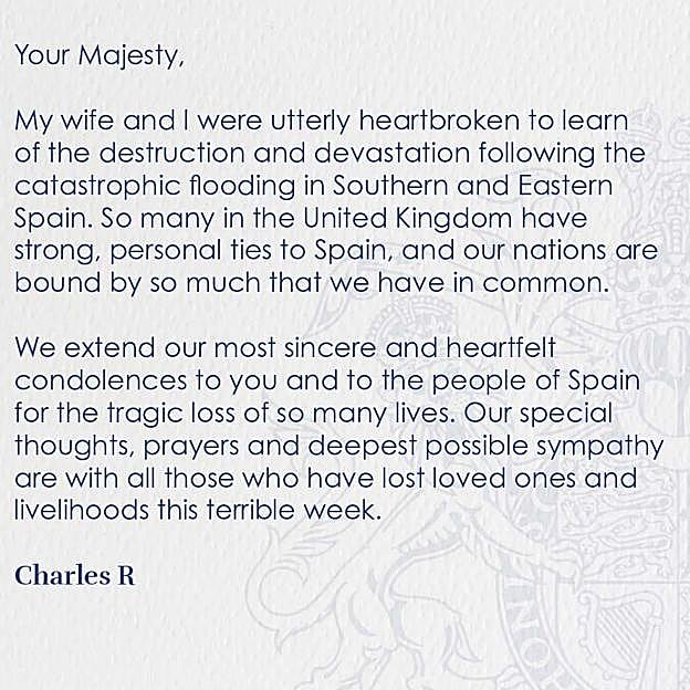 El mensaje del rey Carlos III.