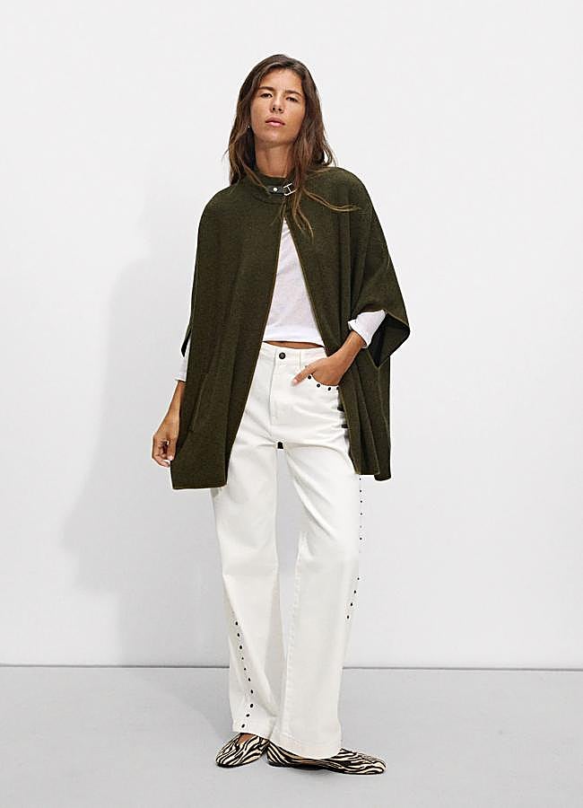 Imagen - Capa de punto color verde oliva tendencia