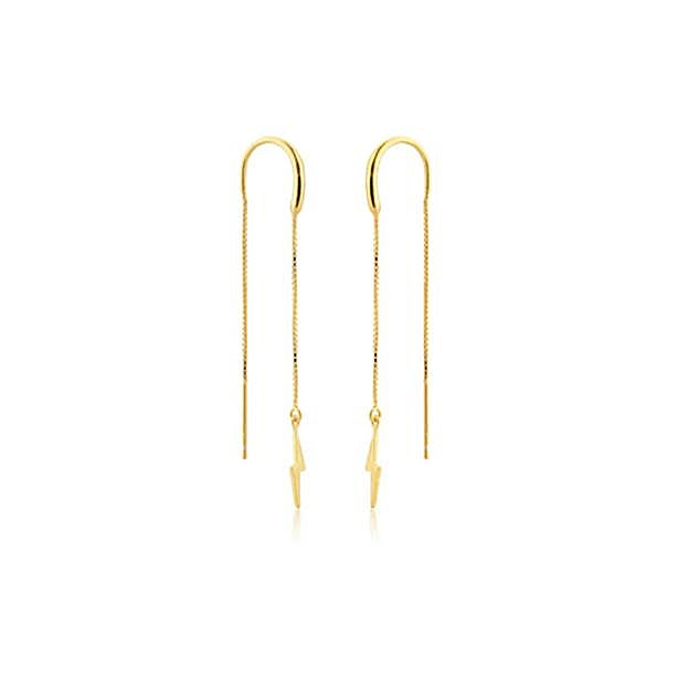 Pendientes con detalle de rayo en dorado de Ane & Grace.