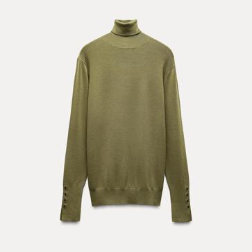 Imagen secundaria 1 - Falda midi estampada ZW Collection (29,95€)/ Jersey básico punto liso de Zara (22,95€)/ Chaqueta bomber efecto piel de Zara (39,95€)