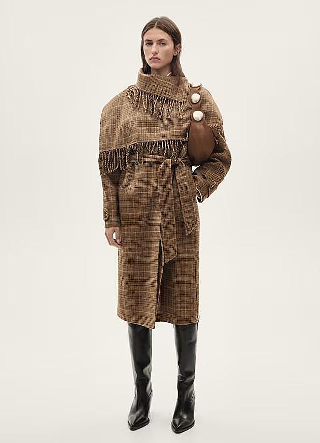 Imagen - Abrigo con cinturón estampado de cuadros