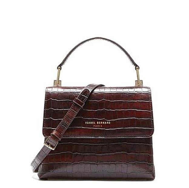 Femme Forte Heline bolso de mano croco marrón de cuero vacuno (159€)