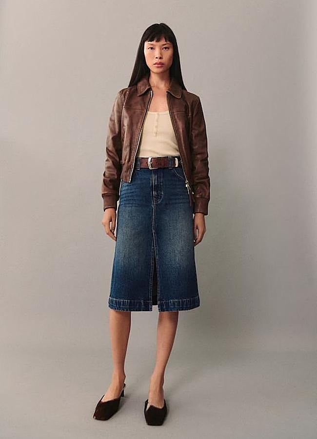 Imagen - Falda vaquera midi con abertura