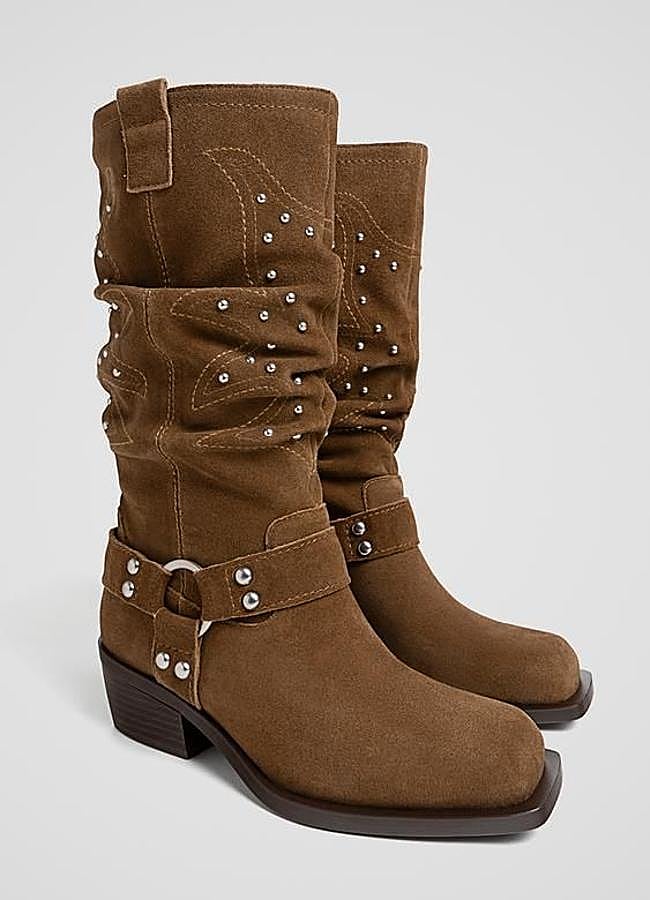 Imagen - Botas de piel de serraje con tachuelas