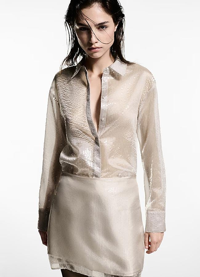 Imagen - Camisa con transparencias de Mango.