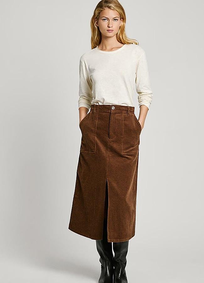 Imagen - Falda midi de pana