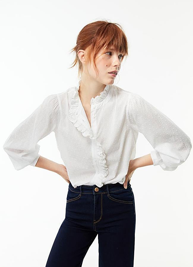 Imagen - Blusa romántica en tejido plumeti