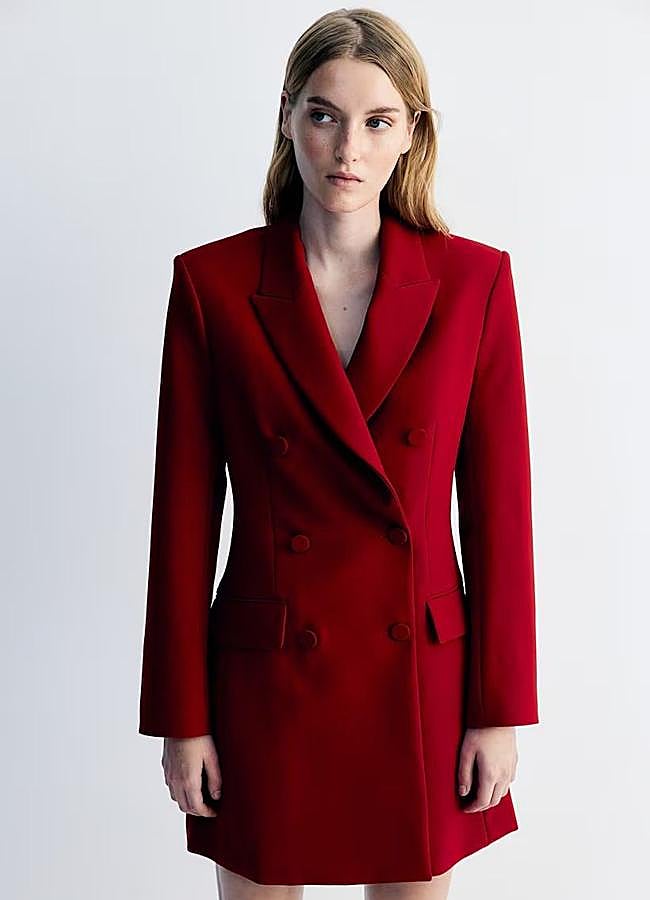Imagen - Vestido blazer tipo esmoquin en rojo