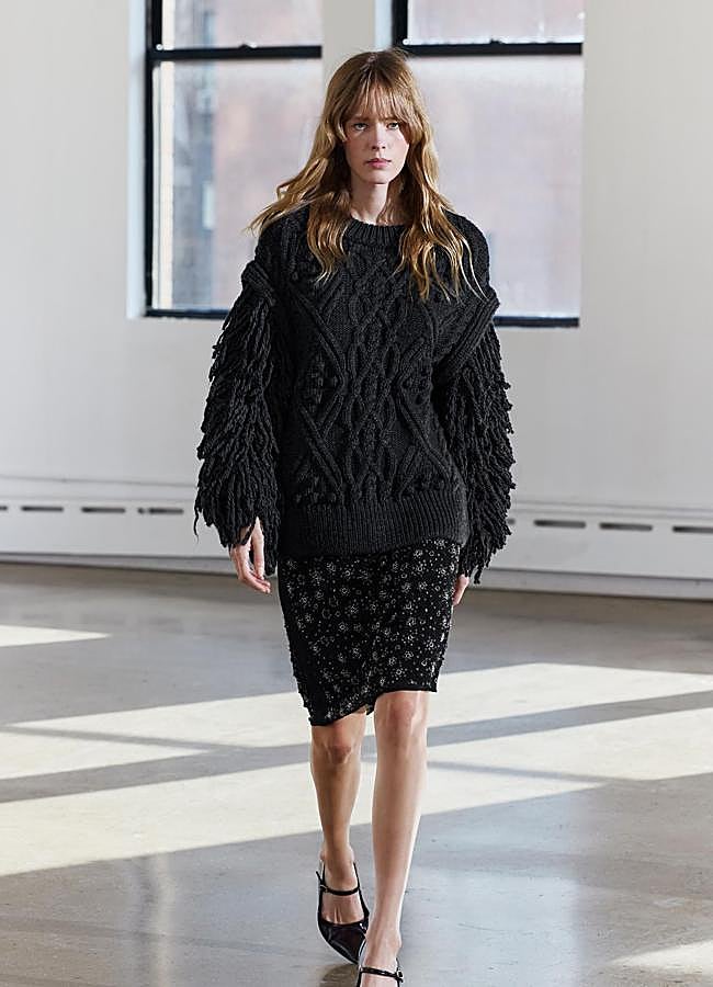 Imagen - Jersey de flecos en punto grueso trenzado