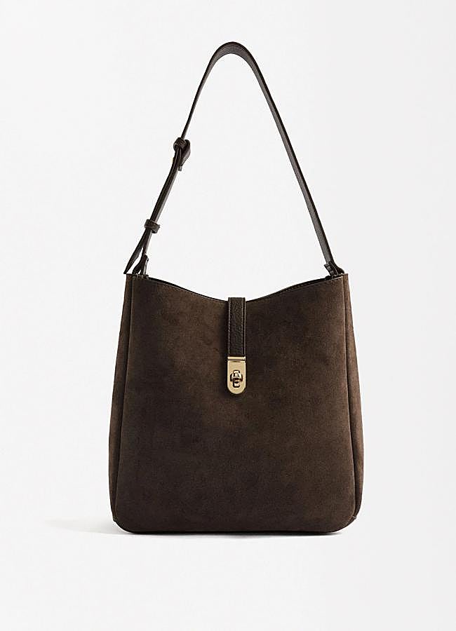 Imagen - Bolso shopper efecto ante marrón chocolate