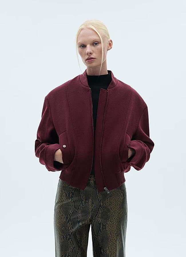 Imagen - Chaqueta bomber burdeos