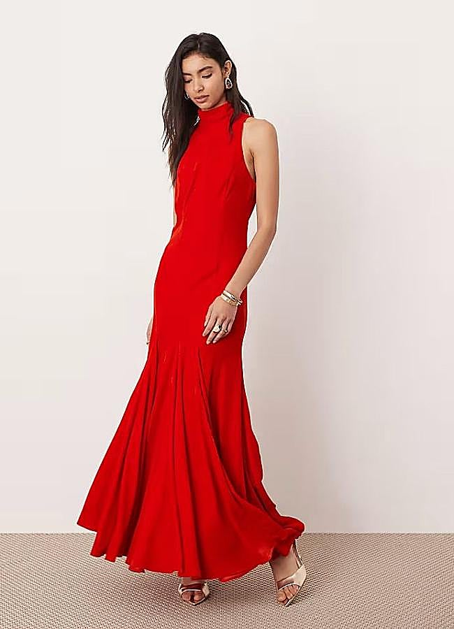 Imagen - Vestido rojo largo con corte sirena
