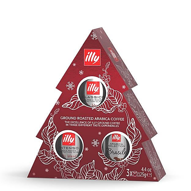 El abeto de Navidad de illycafé, un regalo gpurmet perfecto para los más cafeteros. 