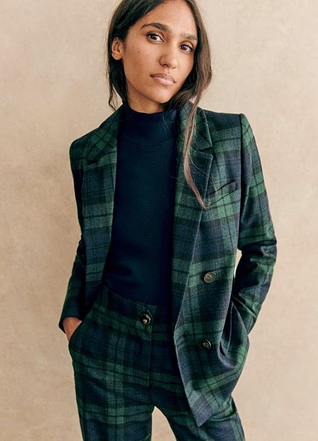 Imagen - Americana de cuadros verdes y azules de Sézane, 175 euros.