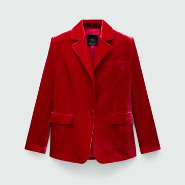 Imagen secundaria 1 - Traje de terciopelo de Mango (Blazer: 89,99€/ Pantalón: 49,99€)