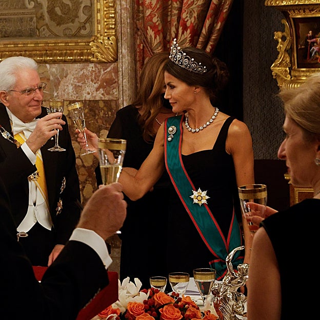 Sergio y Laura Mattarella durante su visita a los reyes de España en 2021. 