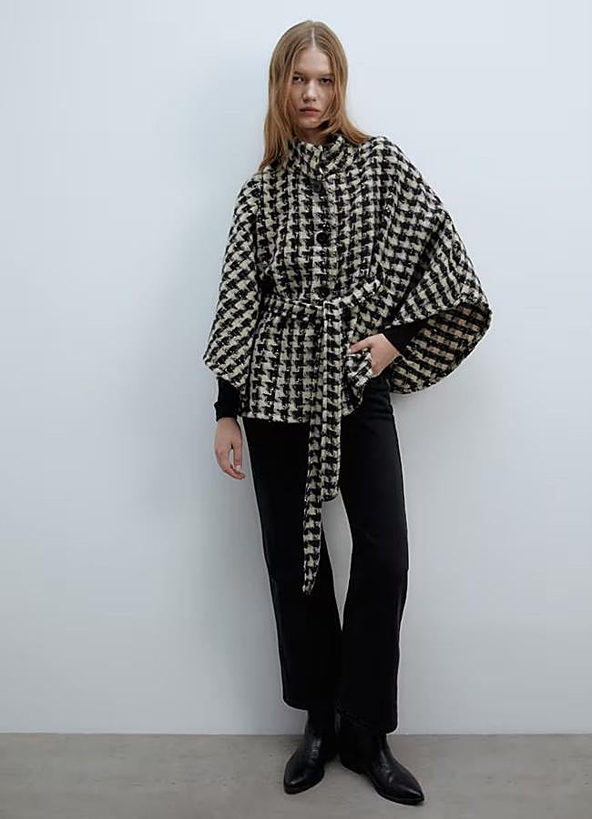 Imagen - Poncho con estampado de pata de gallo