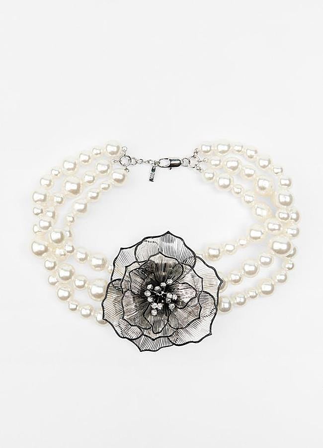 Imagen - Collar perlas flor brillos (22,95€)