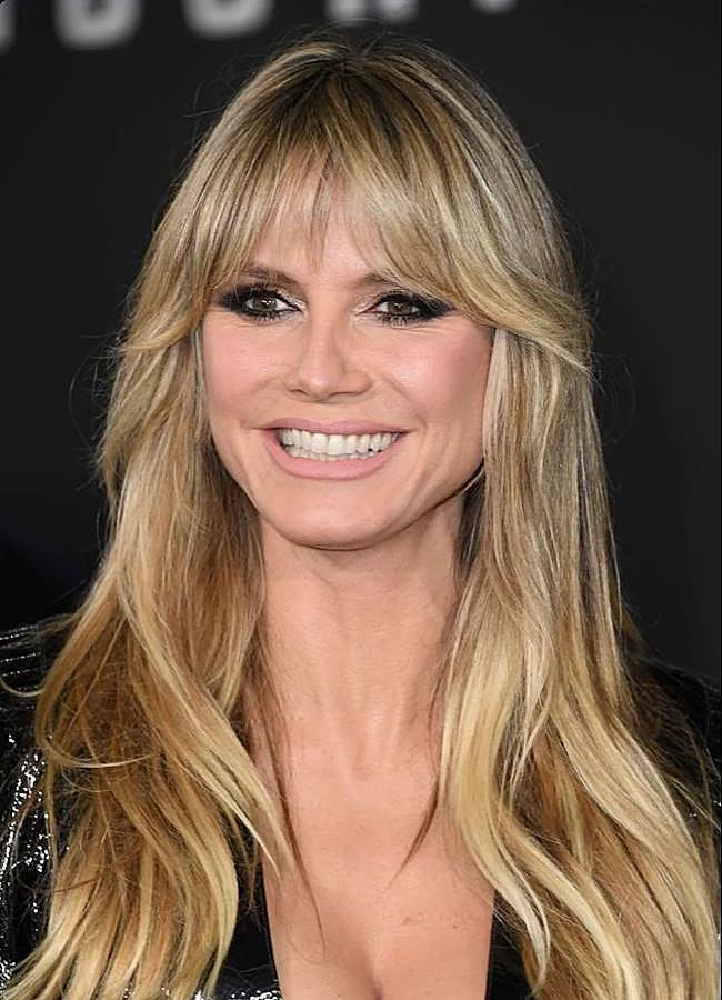 Imagen - Heidi Klum con flequillo cortina tupido y pelo largo/@heidiklumly