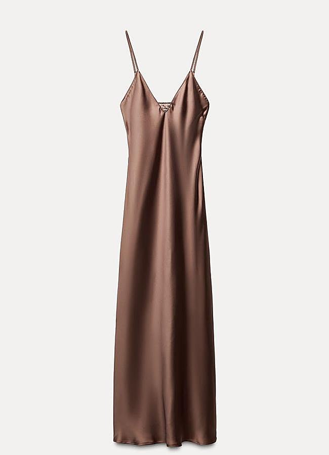 Imagen - Vestido midi satinado lencero de Zara (29,95€)