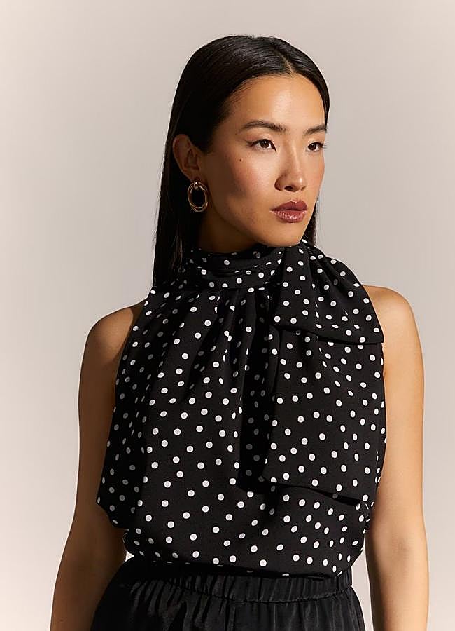 Imagen - Top halter con estampado de lunares