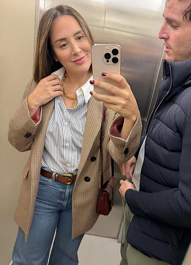 Imagen - Tamara Falcó con camisa de rayas de Zara. Foto: @tamara_falco