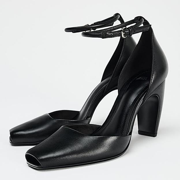 Zapato punta cuadrada piel (49,95€)