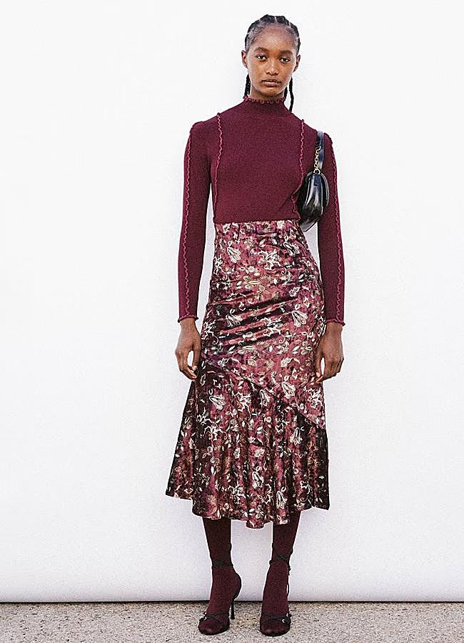 Imagen - Falda estampada de terciopelo de Sfera, 19,99 euros.