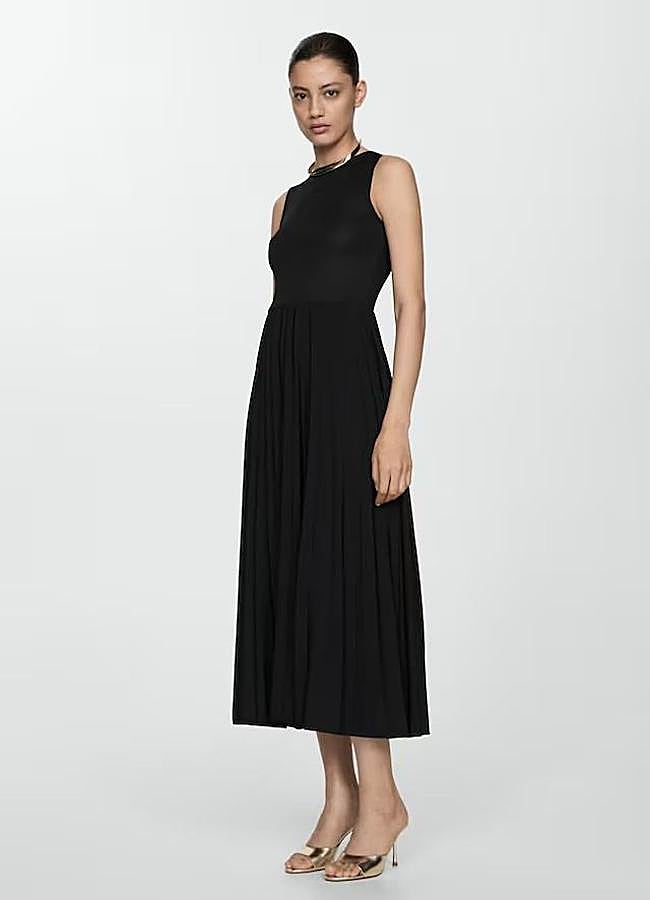 Imagen - Vestido midi con vuelo negro