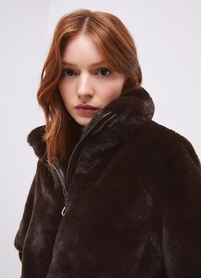 Imagen - Cazadora efecto pelo marrón chocolate