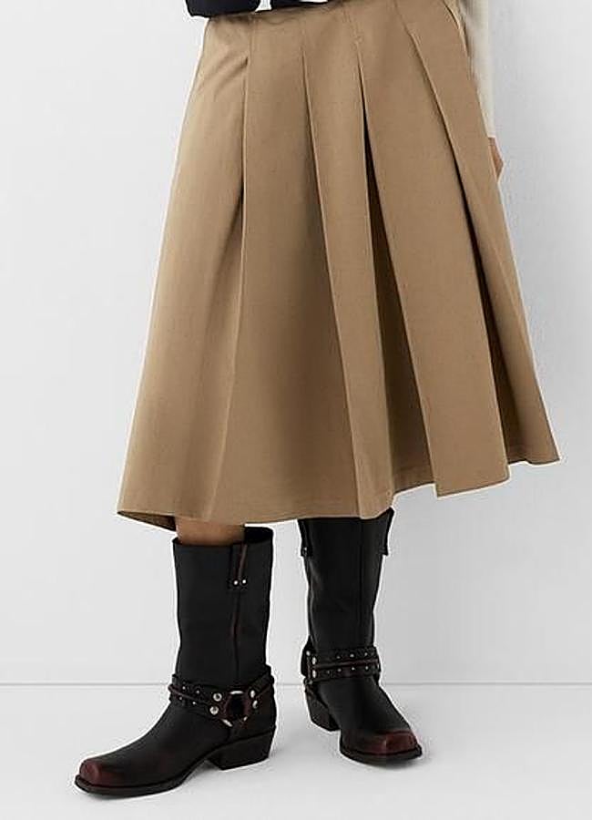 Imagen - Falda de tablas midi con volumen