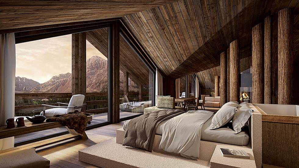  Las montañas, lagos y praderas alpinas son los protagonistas del paisaje que invade las estancias tranquilas y sofisticadas del hotel Eriro, un refugio alpino enclavado en la parte austríaca del macizo Zugspitz. 