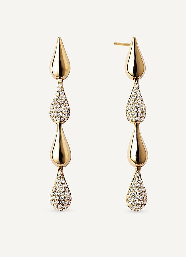 Imagen - Pendientes en dorado con circonitas de Vidal & Vidal (74 euros).