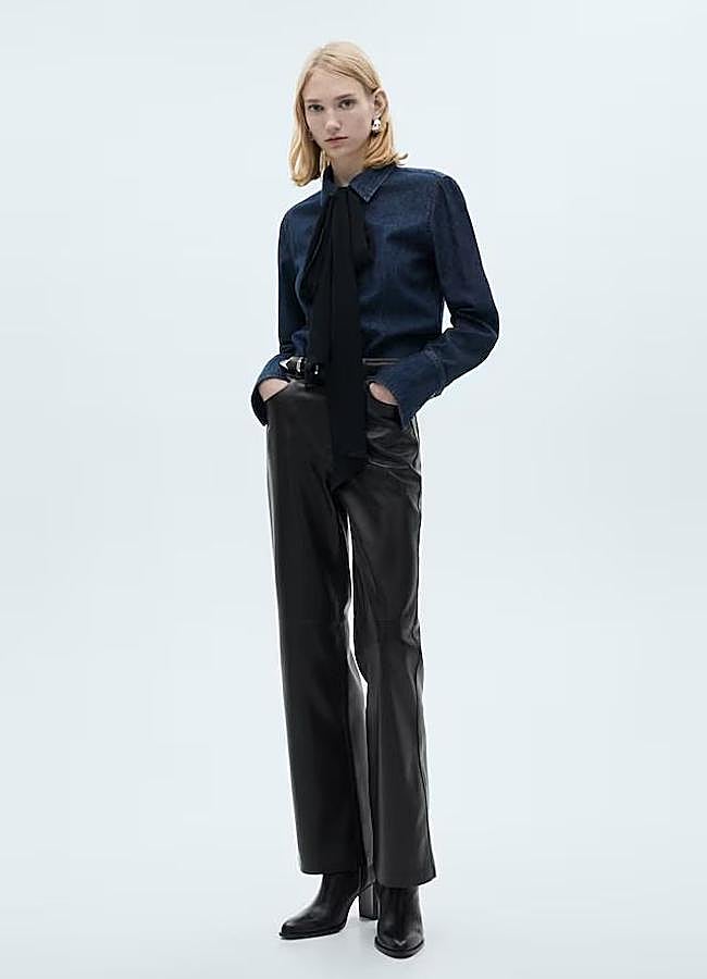 Imagen - Pantalones efecto piel negros