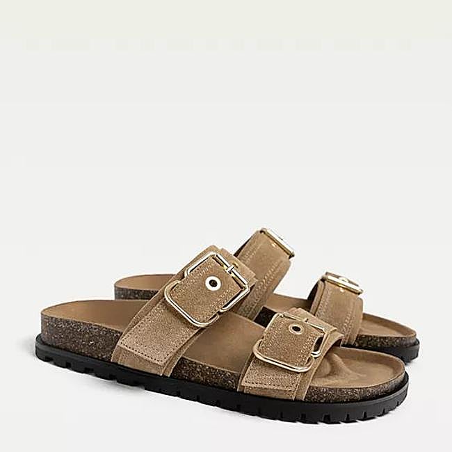 Sandalias de serraje con hebillas