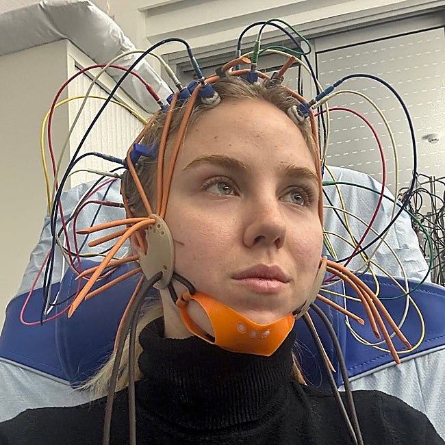 La joven royal durante las pruebas médicas tras su accidente.