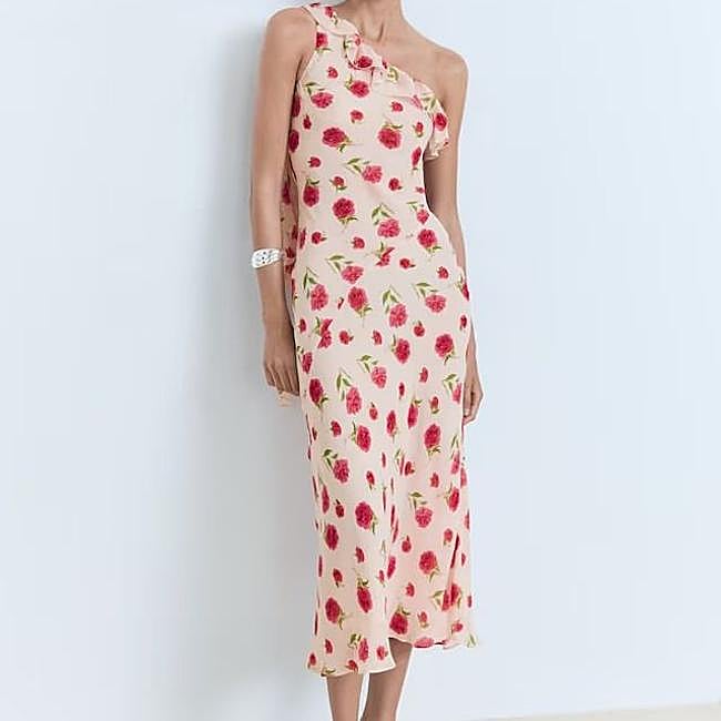 Vestido asimétrico con estampado floral