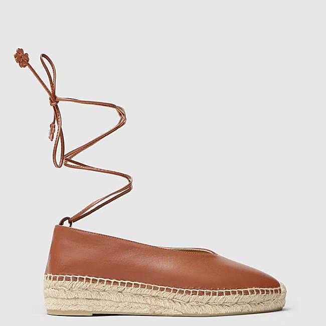 Alpargatas de piel con cordones