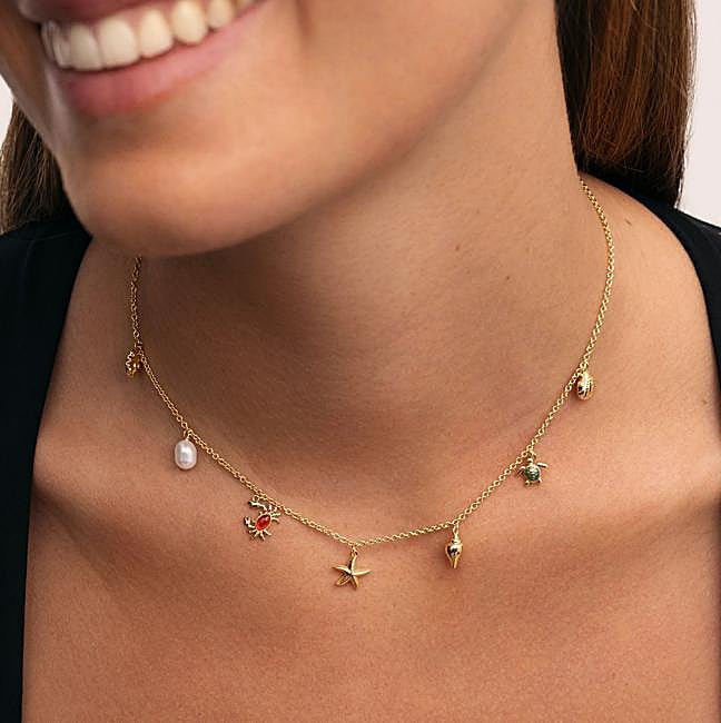 Collar Multicharms Seaside Baño Oro (35,99€)