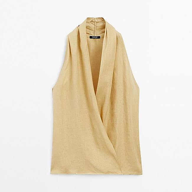 Top halter cruzado lino (49,95€)