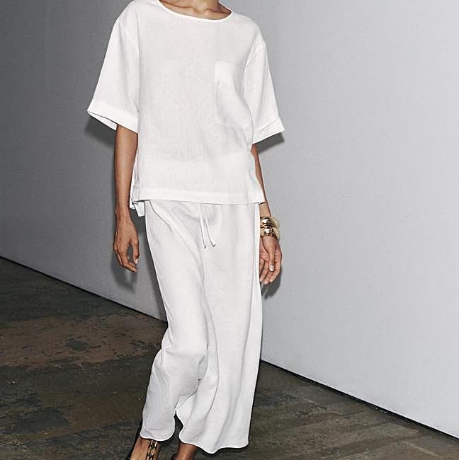 Conjunto blanco de lino