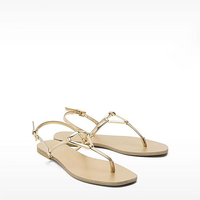 Sandalias de dedo doradas