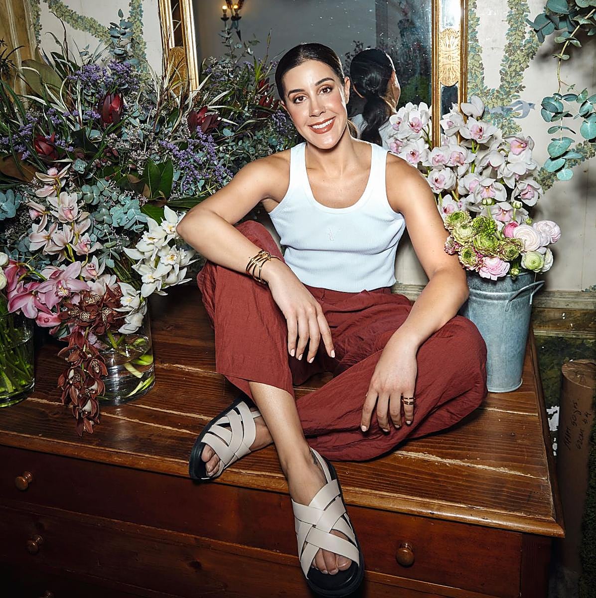 Carolina Marín, en el estudio floral de Loreto Aycuens, en Madrid