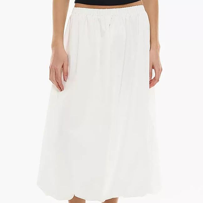 Falda globo blanca con cintura elástica