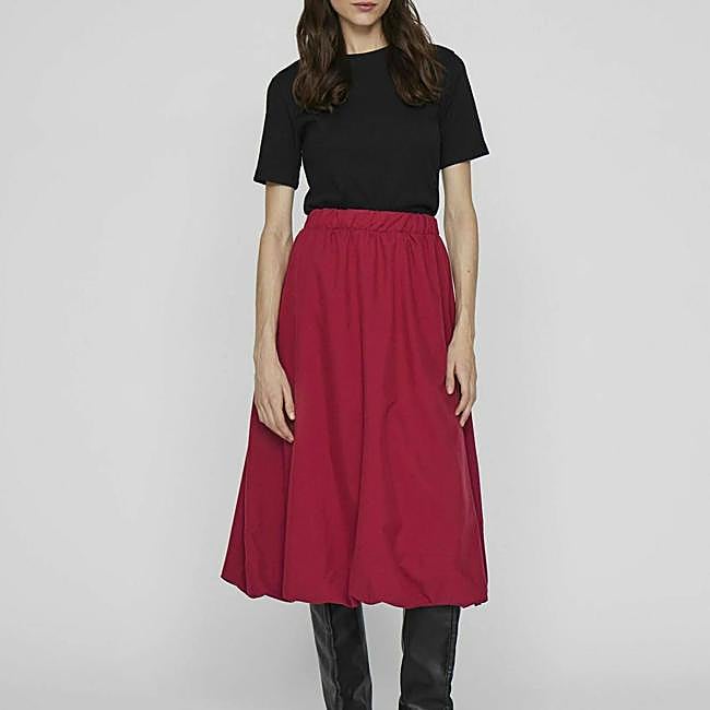 Falda globo color rojo