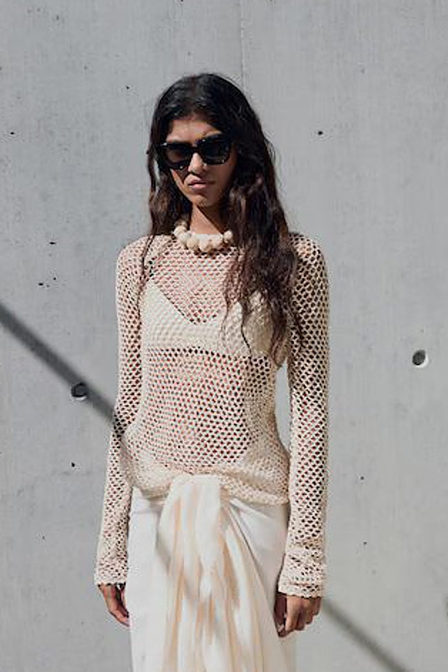 Jersey manga larga crochet.