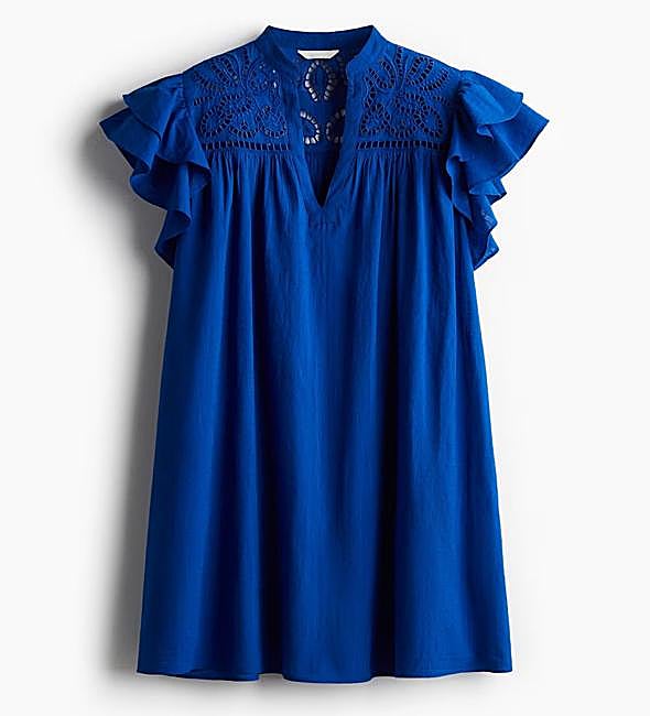 Vestido midi color azul eléctrico