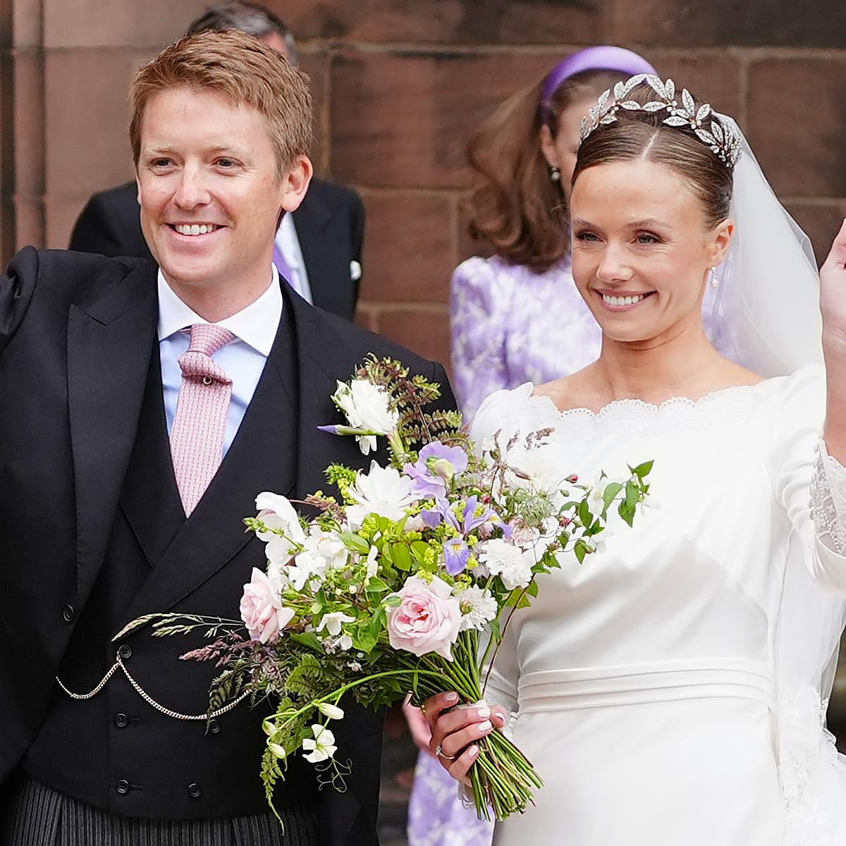 Hugh Grosvenor, y Olivia Henson, el día de su boda el 7 de junio de 2024.