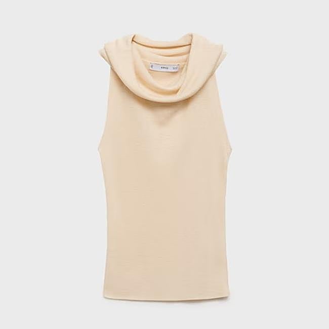 Top punto cuello drapeado (25,99€)