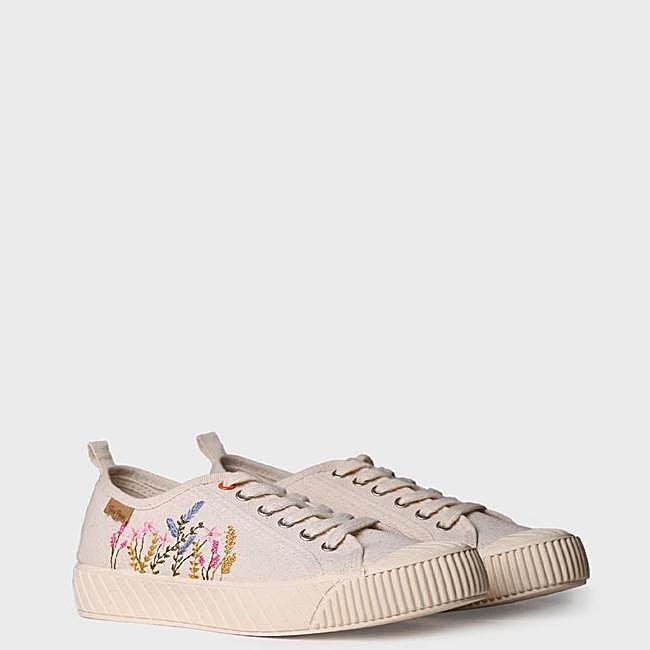 Zapatillas de lona con bordado floral